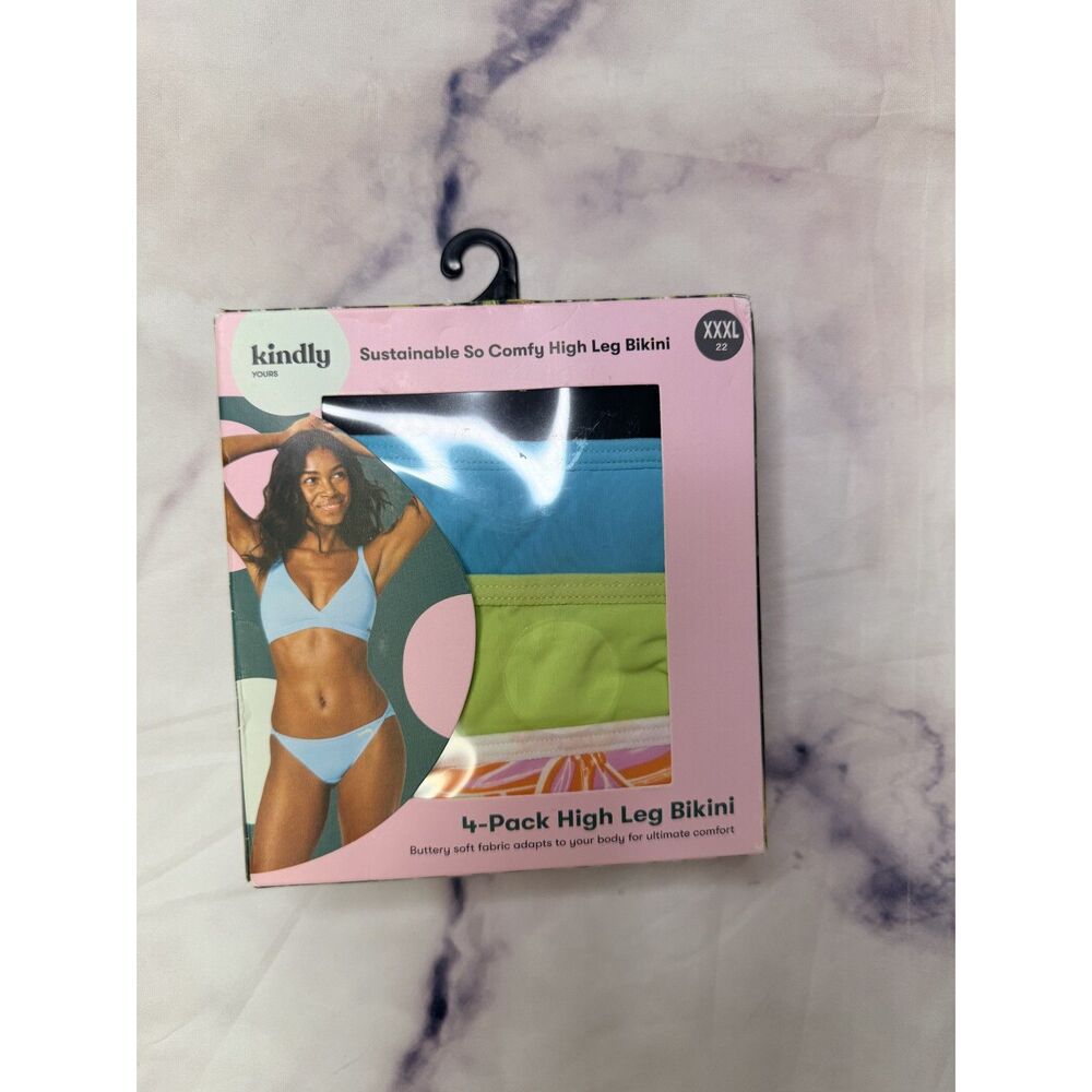 Kindly Yours Women’s So Comfy Micro High Leg Bikini Underwear, 4-Pack - Picture 2 of 3